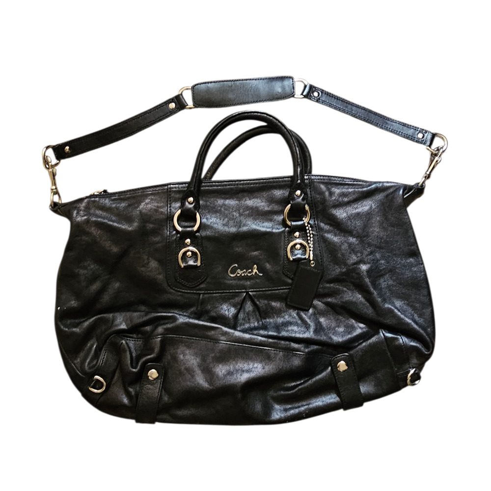 Coach Ashley Large Satchel Leather Hobo Shoulder Bag Large Gold Hardware